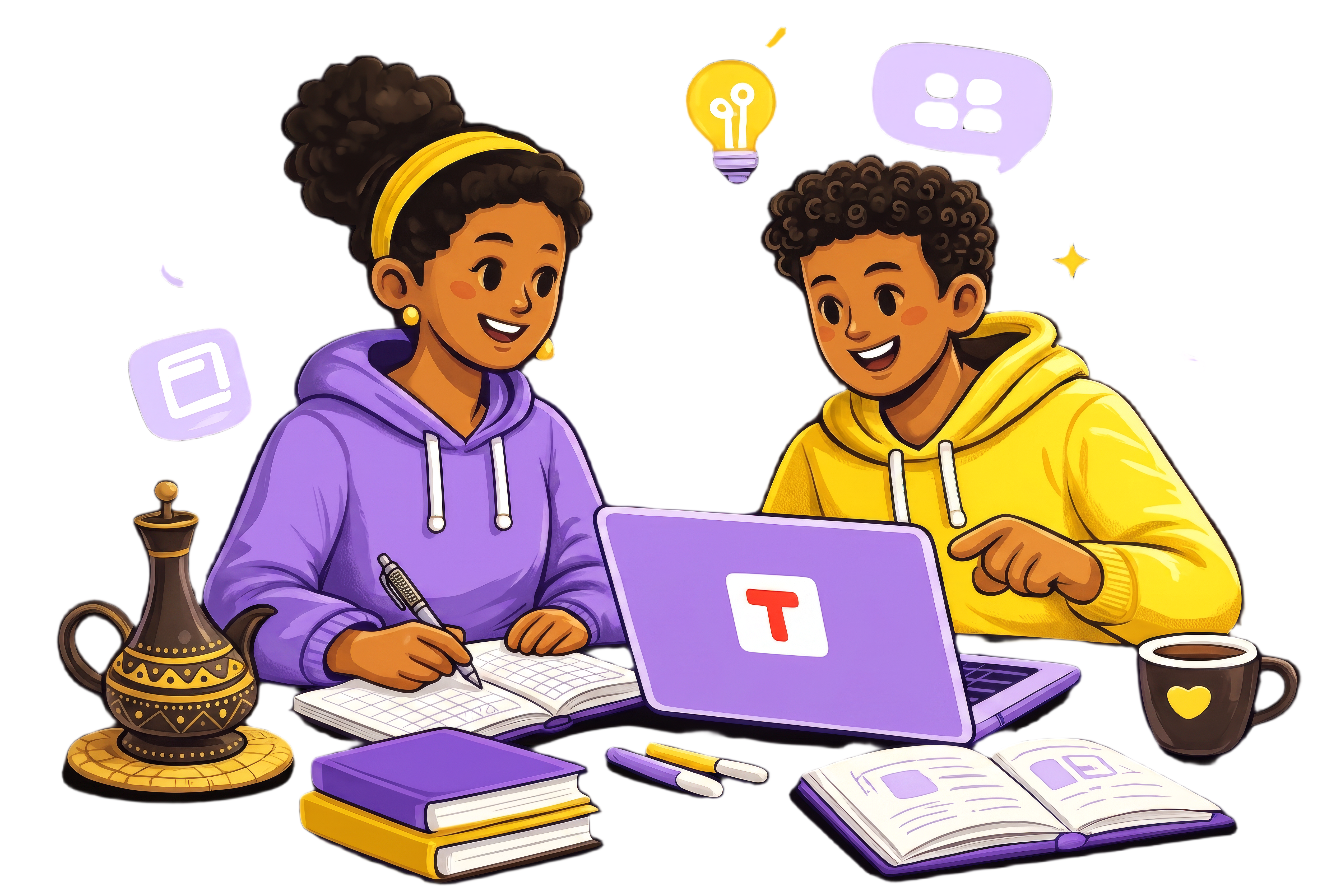 Students studying together